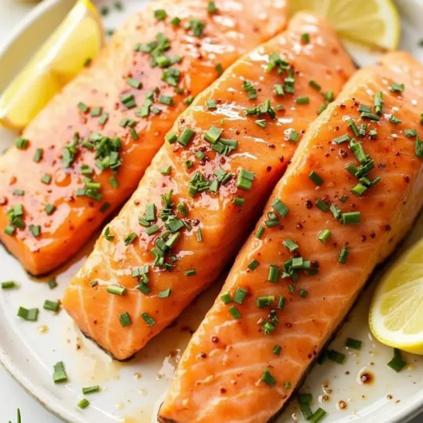 Honig-Knoblauch-glasierter Lachs