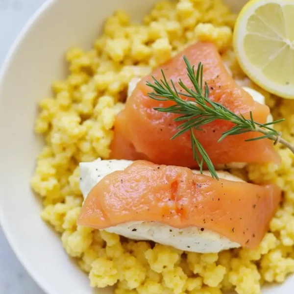 Risotto mit geräuchertem Lachs und Zitrone