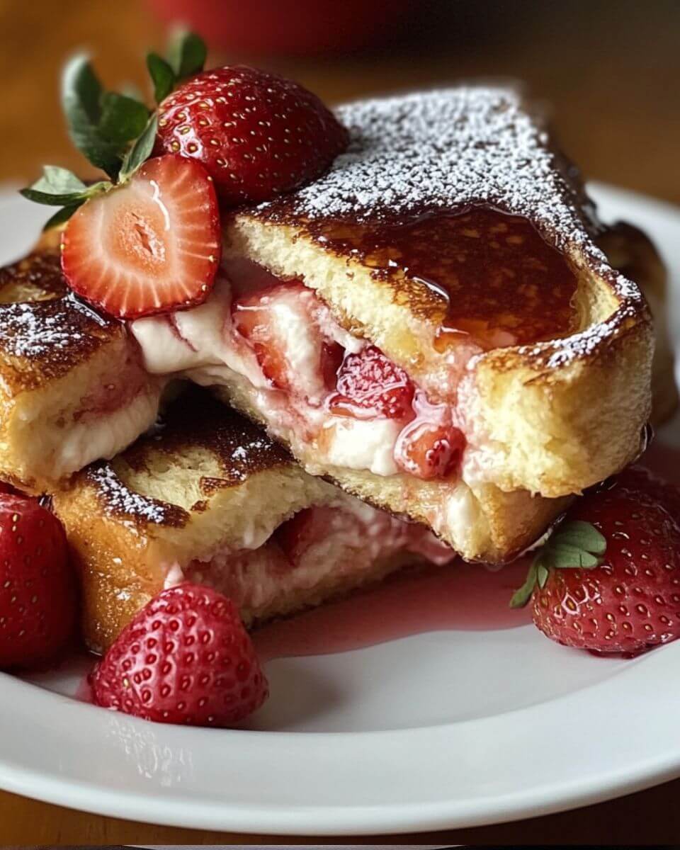 Strawberry Cheesecake Stuffed French Toast